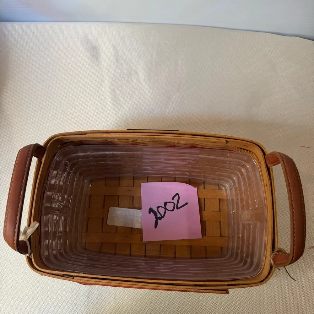 Longaberger Hand Woven Basket with Liner; Excellent condition